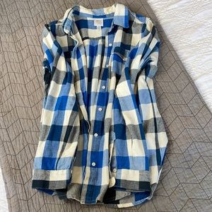 Rip curl plaid button up top